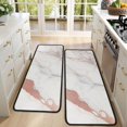 thumbnail image 4 of Kitchen Rugs Sets Of 2,White Rose Gold Marble Pattern Anti Fatigue Kitchen Mat Rugs Non Slip Washable,Decorative Kitchen Floor Mats for Kitchen,Sink,Laundry,17"x47"+17"x47", 4 of 5