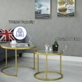 thumbnail image 4 of Aboxoo Gold Nesting Coffee Table with Modern Metal Frame Square, 2 Pieces, 4 of 5