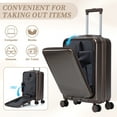 thumbnail image 3 of Pawverly 20" Carry-On Suitcase Set with 14" Cosmetic Case, ABS Spinner Luggage with Quick-Access Front Panel & Combination Lock, 3 of 19