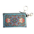 thumbnail image 1 of Religious Gifts Turquoise Cloth Key Chain Coin Change Rosary Case Pouch 3 1/16 Inch, 1 of 3