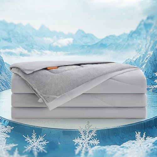 Down Alternative Microfiber Reversible Comforter Queen, All Season Lightweight Cooling Comforter for Night Sweats Hot Sleeper, Plush Fuzzy Cozy Blanket, Q-Max 0.43, Dove Gray UTDC023G01