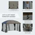 thumbnail image 5 of Outsunny 10' x 13' Hardtop Gazebo, Steel Roof with Sidewalls, 5 of 9