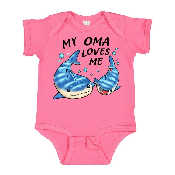 Inktastic My Oma Loves Me- Whale Shark Boys or Girls Baby Bodysuit