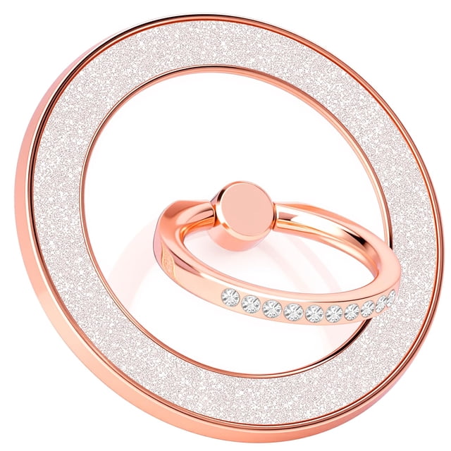 Anillo magnético con purpurina Magsafe para iPhone Grip YINHEXI, color rosa