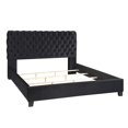 thumbnail image 3 of Roundhill Furniture Apoera Velvet Upholstered Button Tufted Bed, King, Black, 3 of 5