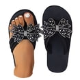 thumbnail image 3 of RotHome Womens Wedge Sandals Bow Flip Flops Rhinestone Thong Open Toe Summer Beach Platform Boho Cute Casual Shoes Fancy Flip Flops for Women Easter Sandals, 3 of 9
