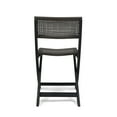 thumbnail image 7 of GDF Studio Truda Outdoor Acacia Wood Foldable Bistro Chairs with Wicker Seating (Set of 4), Dark Gray Finish and Brown Wicker, 7 of 7