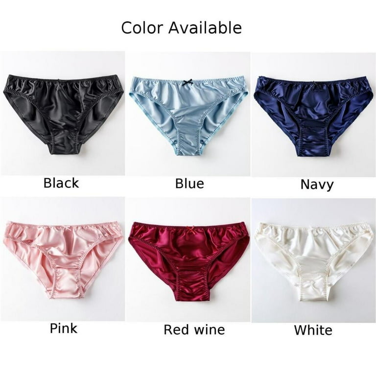 Women Lace Panties Lingerie Soft Silk Satin Underwear Knickers Briefs Plus  Size 