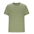 thumbnail image 2 of Men's T-Shirts with Pocket Casual Basic Short Sleeve Crew Neck Round-Neck Tee Shirts Tops Blouses for Daily Wear Gym Workout Loungewear Streetwear Vacation Outfits | Ihhxva,Green XL, 2 of 9