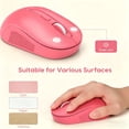 thumbnail image 4 of Wireless Keyboard and Mouse Combo, Retro Round Keycaps, Full Size with Detachable Wrist Rest, 2.4G for PC Mac Windows, Pink, 4 of 8