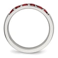 thumbnail image 4 of Auriga Fine Jewelry Stainless Steel Polished Red CZ 4 mm Band for Women Size 9, 4 of 6