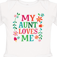 thumbnail image 4 of Inktastic My Aunt Loves Me Niece Boys or Girls Long Sleeve Baby Bodysuit, 4 of 5