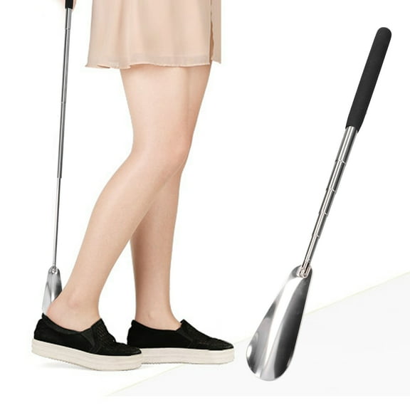 Fdit Shoe Lifter,Telescopic Shoe Horn Stainless Steel Adjustable Shoehorn With Long Handle For Elderly Pregnant Woman