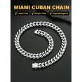 thumbnail image 6 of U7 Mens Cuban Necklace Chunky Stainless Steel Miami Curb Link Chain 9mm 24inch Necklace Hip Pop Jewelry Gift, 6 of 8