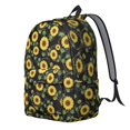 thumbnail image 2 of Sunflower and Geometric Black Pattern Backpack for School, Cute School Bag with Adjustable Shoulder Straps and Padded Back, 15.7"x11.8"x5.5", 2 of 5