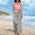 thumbnail image 7 of Dress Pants Women Petite High Waisted Wide Leg Summer Beach Vacation Women's Pants Boho Lounge Casual Palazzo Trousers White 2XL, 7 of 7