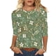 thumbnail image 1 of Camiseta de Cuello Redondo de Manga Larga de la Mujer con Impresión Floral 3/4, Camisetas de Manga 3/4 Suaves para las Mujeres Casual Primavera Verano Diario, 1 of 5