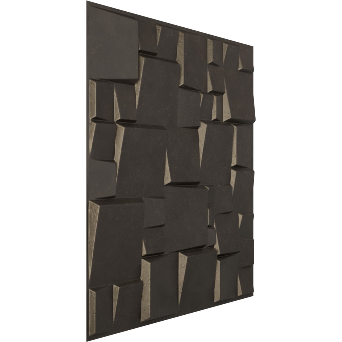 Ekena Millwork 19 5/8"W x 19 5/8"H Modern Square EnduraWall Decorative 3D Wall Panel, Universal Aged Metallic Weathered Steel (12-Pack for 32.04 Sq. Ft.)