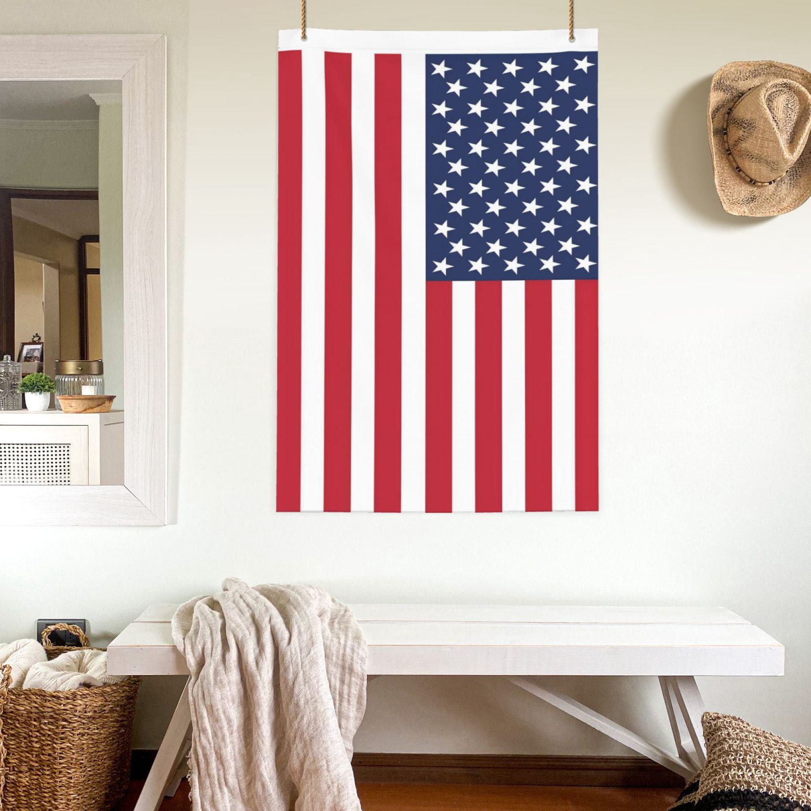 American Flags for Outside 4X6 FT Double Sided Prined USA Flags Polyester US United State Flags Canvas with Stars and Stripes Flag with 2 Brass Grommets Outdoor Indoor Decor