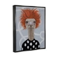 thumbnail image 3 of Stupell Industries Funny Ostrich Retro Polka Dots Animals & Insects Painting Black Floater Framed Art Print Wall Art, 3 of 6