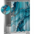 thumbnail image 3 of Marble Texture Shower Curtain Set ，Waterproof Fabric Shower Curtains Sage Green Sliver Shinny Modern Abstract Shower Curtains for Bathroom,Bathroom Decor 36"x72", 3 of 6
