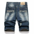 thumbnail image 3 of Black and Friday Deals 2023 Men Clearance LYXSSBYX Mens Shorts Cargo Big and Tall Zipper Elastic Slim Casual Denim Shorts Play Wrap Ripped Men's Mid-Length Pants, 3 of 8