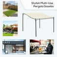 thumbnail image 4 of Outdoor Lighting Outsunny 10' x 10' Steel Outdoor Pergola Gazebo, Patio Canopy with Weather-Resistant Fabric and Drainage Holes for Backyard Pool Deck Garden, Cream White,Outdoor String Lights, 4 of 5