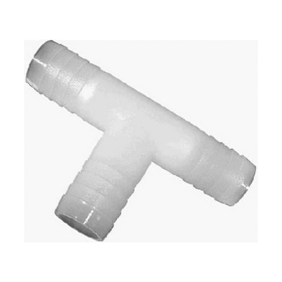 Anderson Metals 53724-06 Pipe Fitting, Nylon Hose Barb Tee, 3/8 In. ID - Quantity 10