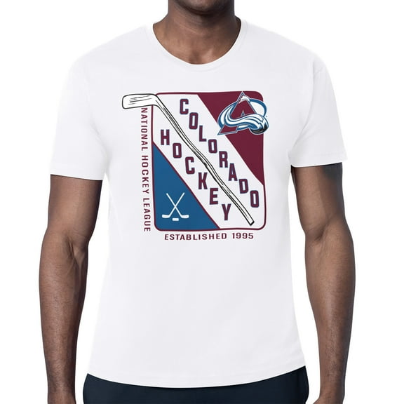 Men's Starter White Colorado Avalanche Shield Graphic T-Shirt