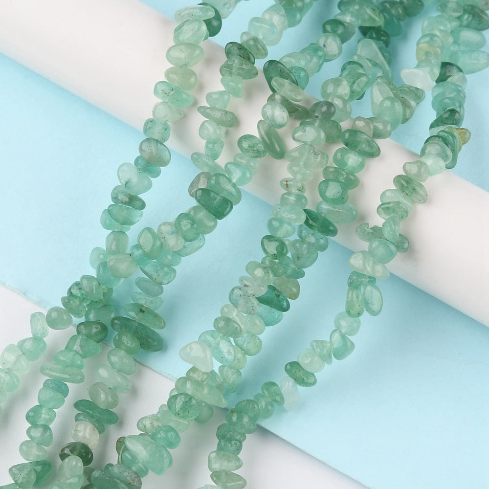 Natural Green Aventurine Beads Strands Chip 1.5~4.5x3~13x2.5~8mm Hole: 0.6mm 30.94~31.97 inch(78.6~81.2cm)