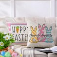 thumbnail image 3 of Happy Easter Hunny Bunny Pink Decorative Throw Pillow Covers 20 x 20 Set of 4, Rabbit Hippity Hoppity Cushion Case Decor, Bunny Treats Carrots Spring Home Decoration for Sofa Couch, 3 of 5