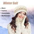 thumbnail image 5 of Loritta 3 Pieces Women Winter Hat Scarf Set, Knit Beanie Neck Warmer Touchscreen Mittens, 5 of 5