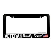 Veteran Proudly Served USA American Flag License Plate Frame