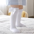thumbnail image 5 of 5 Pack Baby Girl Knee High Socks Toddler Dress Socks Baby Bow Stocking Cotton Infant Socks, 5 of 7