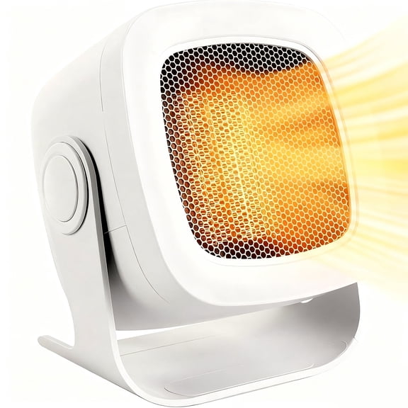 Portable Space Heater, 800W Mini Electric Heater, Overheating Protection, Low Consumption, Low Noise, 90° Adjustable , Household Fast Heater for Office Home Room Desk, Indoor Use