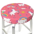 thumbnail image 3 of Bingfone14 Inch Padded Round Bar Stool Cover Cushion With Elastic Fabric Round Chair Seat - Yoga Unicorn, 3 of 7
