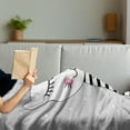 thumbnail image 3 of Cat Soft Flannel Fleece Throw Blanket, Princess Kitten with Meow Text on Shirt and a Crown, Cozy Plush for Indoor and Outdoor Use, 50" x 60", Grey Pink, by Ambesonne, 3 of 5