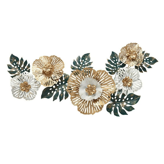 3D Metal Wall Decor Flower Sculpture Stereo Gold Leaves Wall Decoration Wall Hanging Modern Artwork Hanging Wall Sculptures Wall Art Wall Hanging for Bedroom Living Room