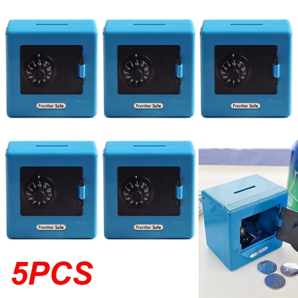 Cajas Dinero Cerradura Combinación Caja Almacenamiento Ahorro Monedas Efectivo Con () Azul