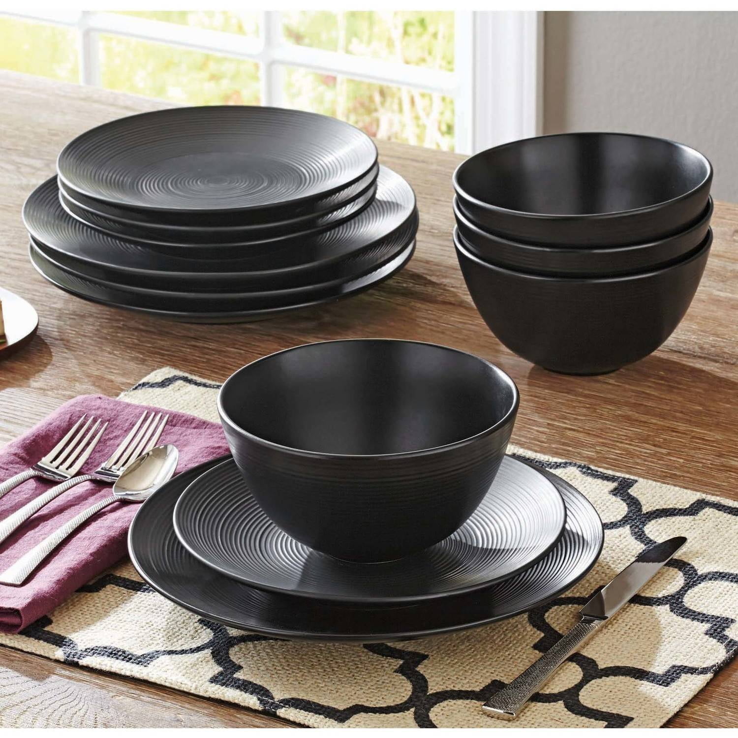 black dinnerware sets australia