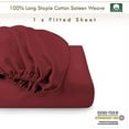 thumbnail image 4 of Cotton King Fitted Sheet Rio Red, 400 Thread Count 100% Long Staple Cotton Luxuirious Sateen Fitted Bed Shett Hotel Quality Soft Fully Elasticzed Deep Pocket Sheet Fits Upto 15 Inch By Pizuna, 4 of 4