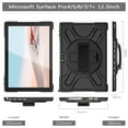 thumbnail image 2 of Armor Case Designed for Microsoft Surface Pro 7 Plus 12.3 inch, Pro 7, Pro 6, Pro 5, Pro 4, with Hand Strap Heavy Duty Protection Kickstand Shockproof Military Drop Tested Rugged Case  (Black), 2 of 10