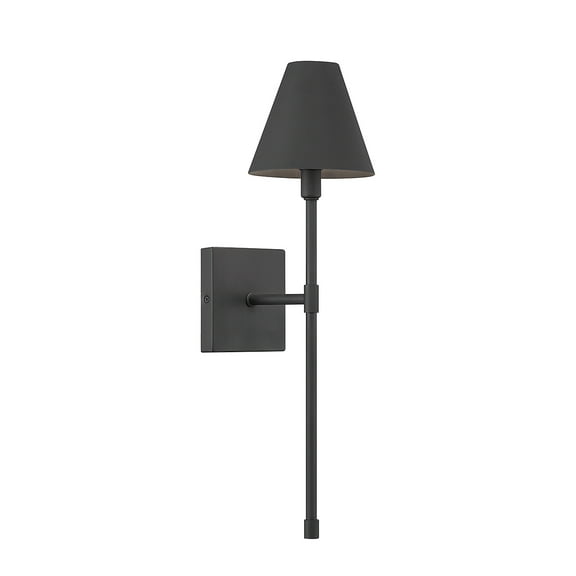 Matte Black One Light Wall Sconce from the Jefferson Collection