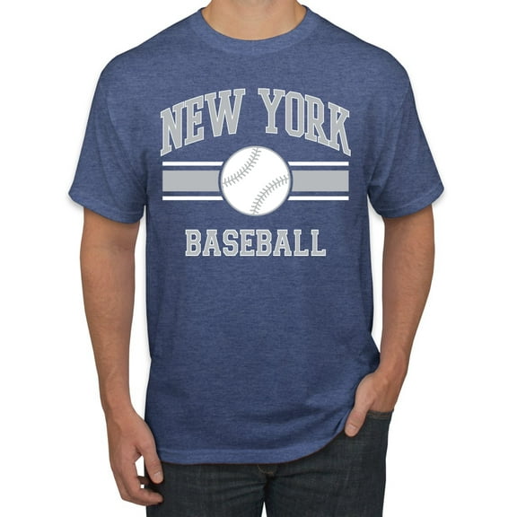 Wild Bobby City of New York NY Baseball Fantasy Fan Sports Men's T-Shirt, Vintage Heather Blue, X-Large