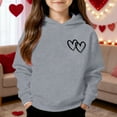 thumbnail image 2 of Gir Hoodie Valentine Sweatshirt Long Sleeve Casual Heart Sweatshirts Crew Neck Pullover Sweatshirt 8-9 Years Girl Clothes, 2 of 4