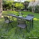 thumbnail image 4 of Mesa para jardín rectangular plegable acabado tipo madera plástico HDPE ligera Folding table mesa premium para terraza eventos de 1.66m, 4 of 8