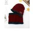 thumbnail image 6 of Gustave 2Pcs Winter Hat Scarf Set Lined Skull Cap Warm Knitted Beanie Hat for Men Women Kids "Red", 6 of 6