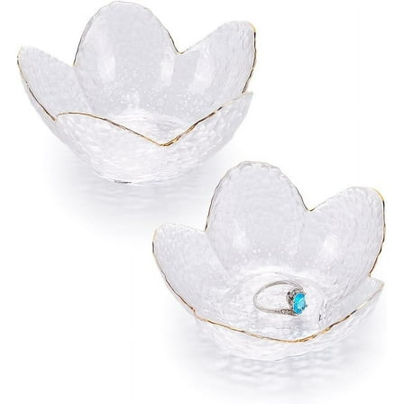 Glass Salad Bowl Fruit Dessert Bowl Cherry Blossom Shape Clear 88x90x41mm