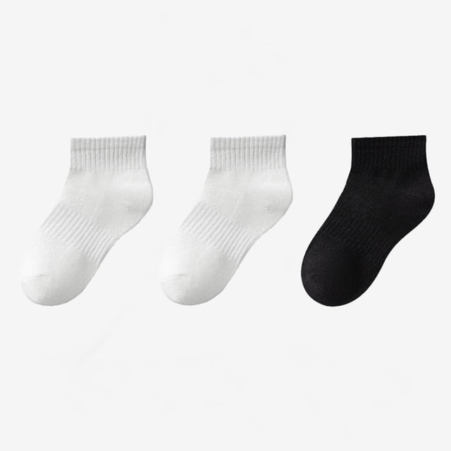 Kids' 3-Pack Cotton Short Tube Socks for Boys and Girls - Soft, Breathable, Moisture-Wicking Sports Socks for Daily Wear and Play