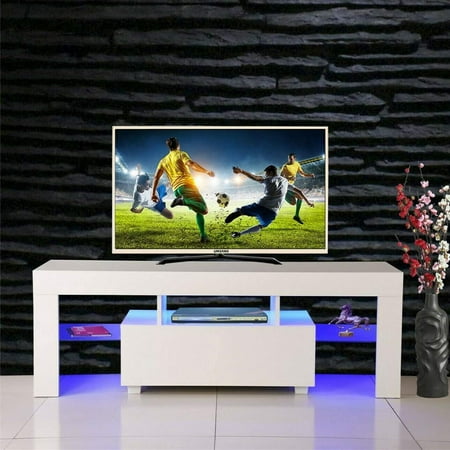 Wood Television Stand Modern Tv Stand Cabinet With Led Light